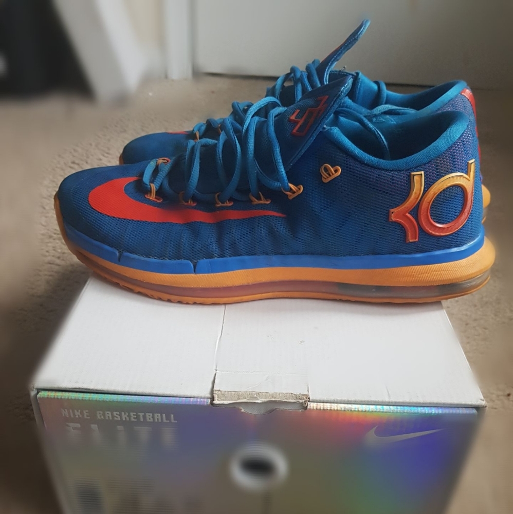 Nike KD VI Elite 642838-400 Blue Orange Mens 10 At